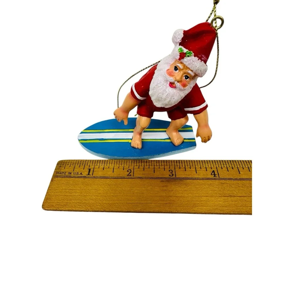 Holiday Lane Hawaii SURFING SANTA Coastal Beach Christmas Ornament‎ NWT